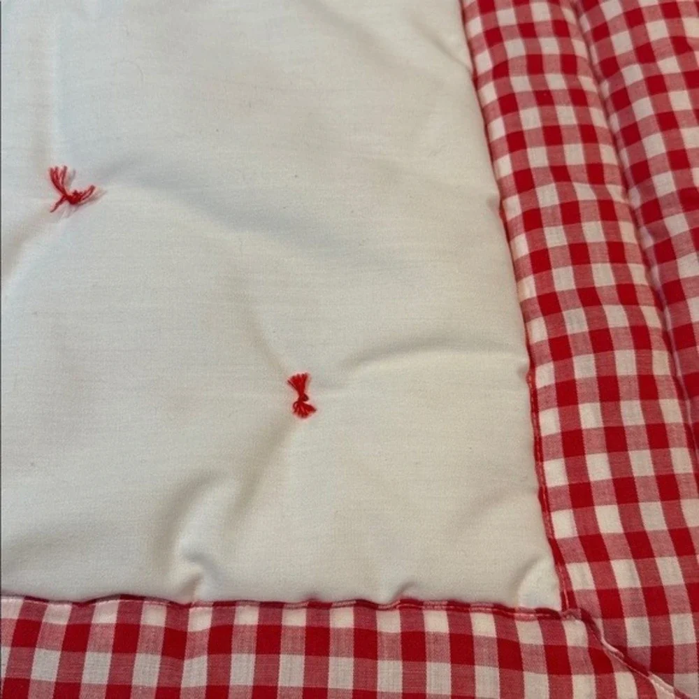 Handcrafted Quilt Clown Balloon Kids‎ Red White Gingham Unisex Cotton 46.5